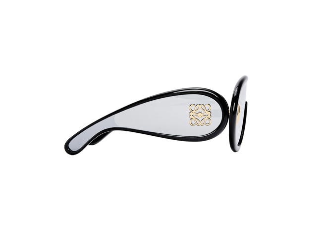 Loewe Loewe Wave Mask Sunglasses In Black Acetate Frame With Smoke Mirror Lenes - view 3