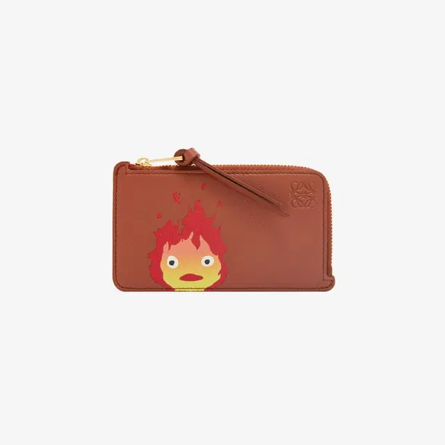 Loewe Loewe x Howl's Moving Castle Calcifer Coin Card Holder in Classic Calfskin Rust - view 2