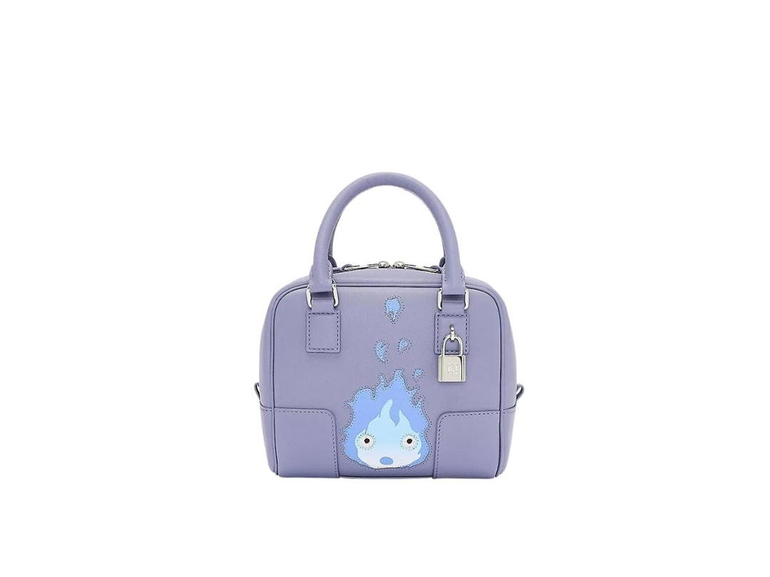 Loewe Loewe x Howl’s Moving Castle Amazona 16 In Calcifer Leather With Palladium Metallic Colour Purple