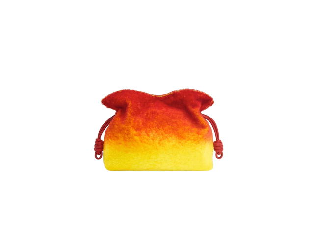 Loewe Loewe x Howls Calcifer Flamenco Clutch In Shearling With Gold-Tone Hardware - view 2