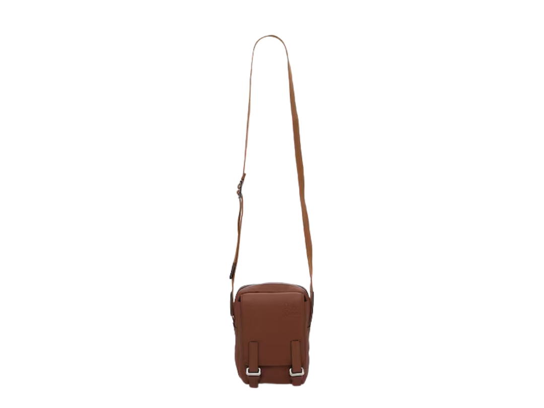 Loewe Loewe Xs Military Crossbody Bag In Leather With Silver Hardware Brown