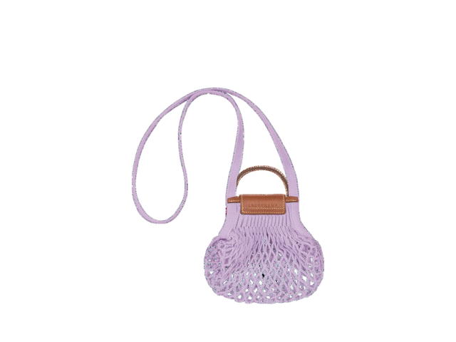 Longchamp Long Champ Le Pliage Filet Mesh Bag XS In Cotton Fabric With Gold Color Hardware Violet - view 3