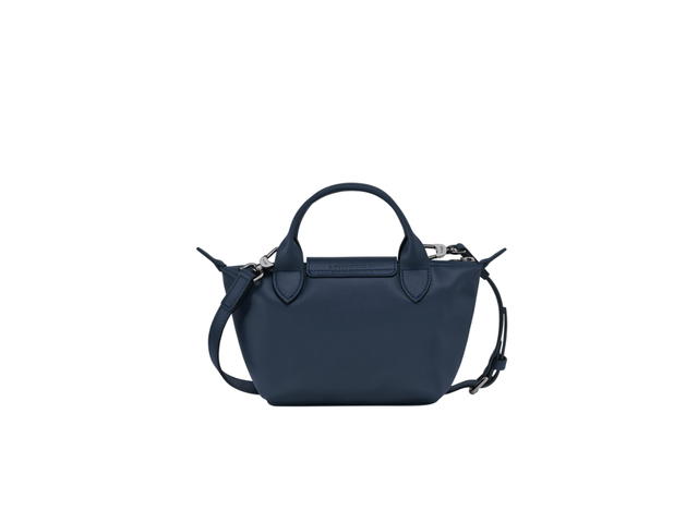 Longchamp Longchamp Le Pliage Xtra XS Handbag In Cowhide Leather With Dark Silver Metal Navy - view 3