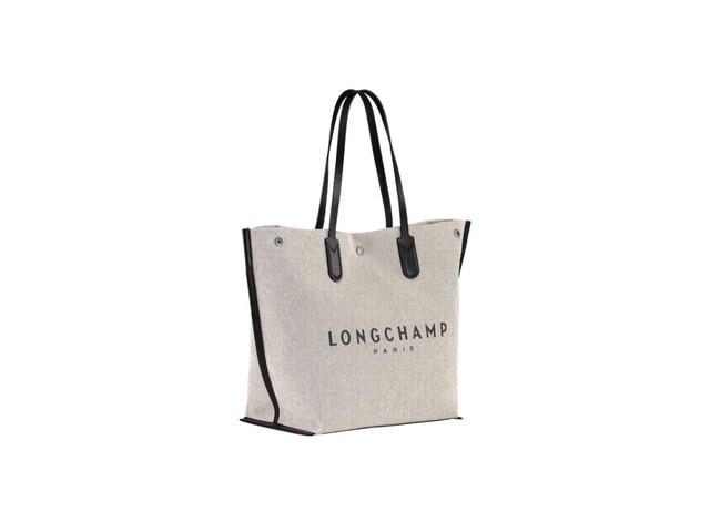 Longchamp Longchamp Essential L Tote Bag In Canvas With Silver Color Metallic Hardware Ecru - view 2