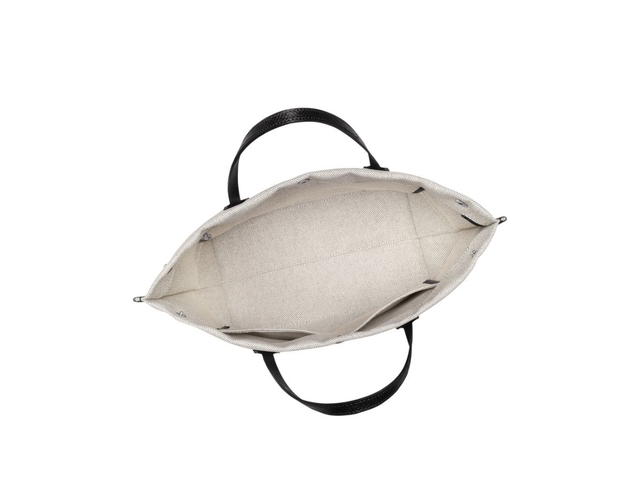 Longchamp Longchamp Essential L Tote Bag In Canvas With Silver Color Metallic Hardware Ecru - view 4