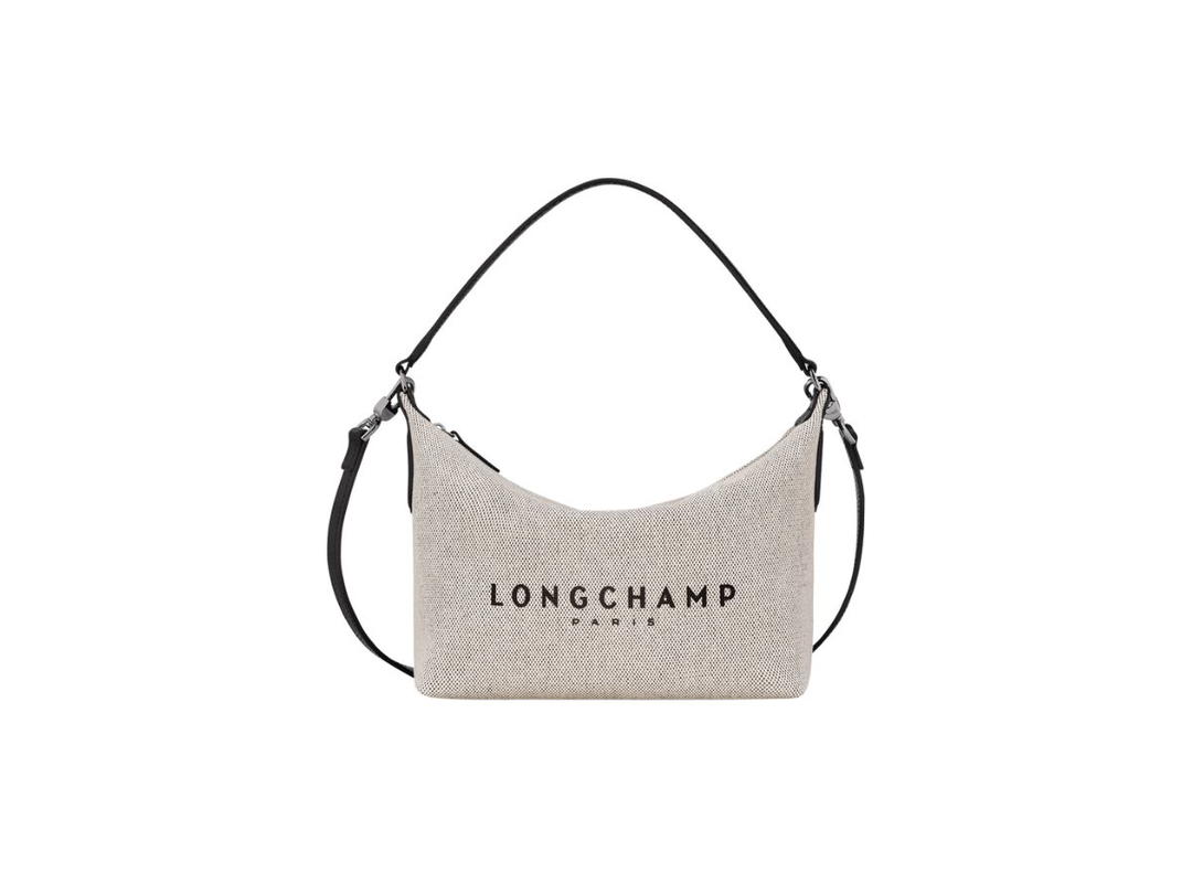 Longchamp Longchamp Essential S Crossbody Bag In Canvas With Silver Color Metallic Hardware Ecru