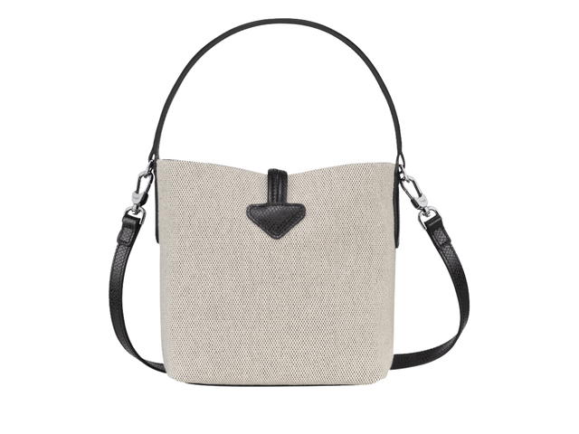 Longchamp Longchamp Essential XS Bucket bag Flecked cotton canvas Silver Hardware Ecru - view 2