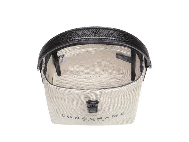 Longchamp Longchamp Essential XS Bucket bag Flecked cotton canvas Silver Hardware Ecru - view 4