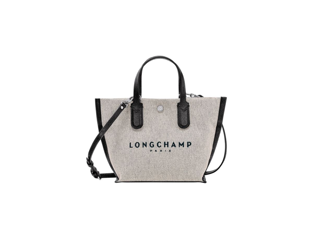 Longchamp Longchamp Essential XS Handbag In Canvas With Silver Color Metallic Hardware Ecru