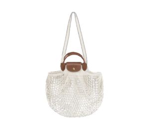 Buy Longchamp Le Pliage Filet L Mesh Bag In Canvas With Gold Metallic Hardware Ecru at Sasom – Authentic and Ready to Ship