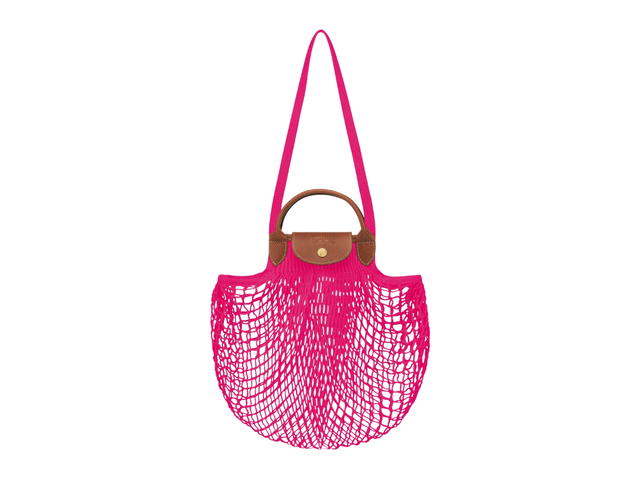 Longchamp Longchamp Le Pliage Filet Mesh Bag L In Cotton Canvas With Gold Metal Hardware Candy - view 1