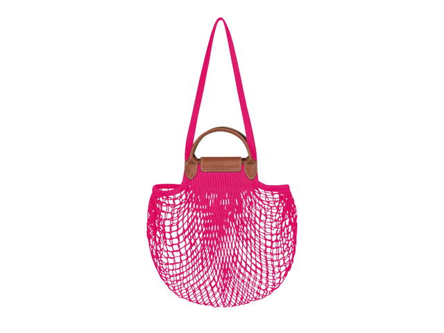 Longchamp Longchamp Le Pliage Filet Mesh Bag L In Cotton Canvas With Gold Metal Hardware Candy - view 2