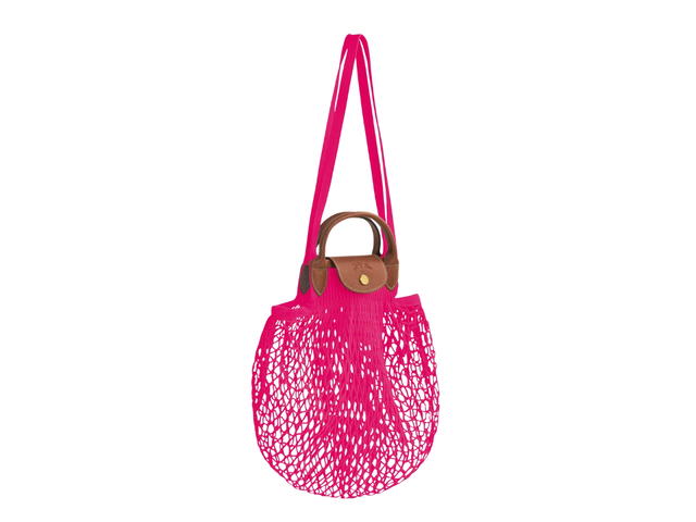 Longchamp Longchamp Le Pliage Filet Mesh Bag L In Cotton Canvas With Gold Metal Hardware Candy - view 3