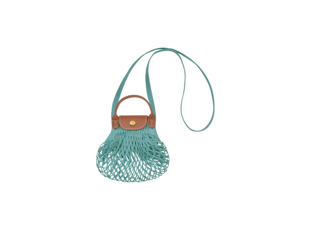 Longchamp Longchamp Le Pliage Filet XS Mesh Bag In Canvas With Gold Color Metallic Hardware Lagoon