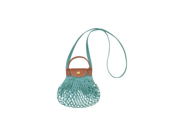 Longchamp Longchamp Le Pliage Filet XS Mesh Bag In Canvas With Gold Color Metallic Hardware Lagoon - view 1