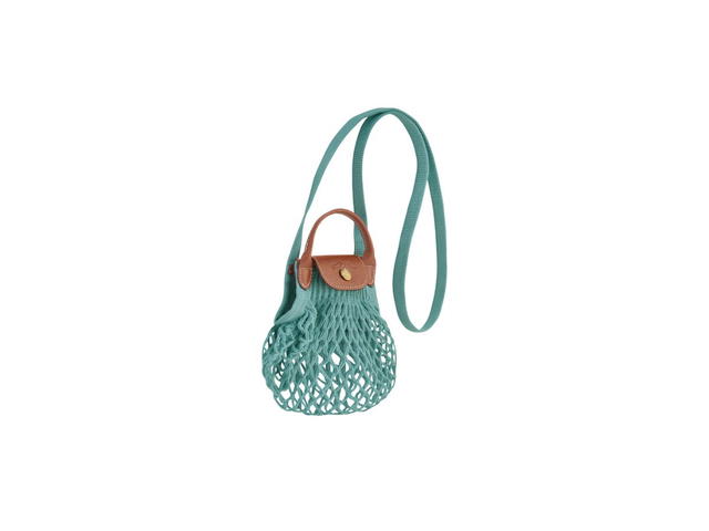 Longchamp Longchamp Le Pliage Filet XS Mesh Bag In Canvas With Gold Color Metallic Hardware Lagoon - view 2