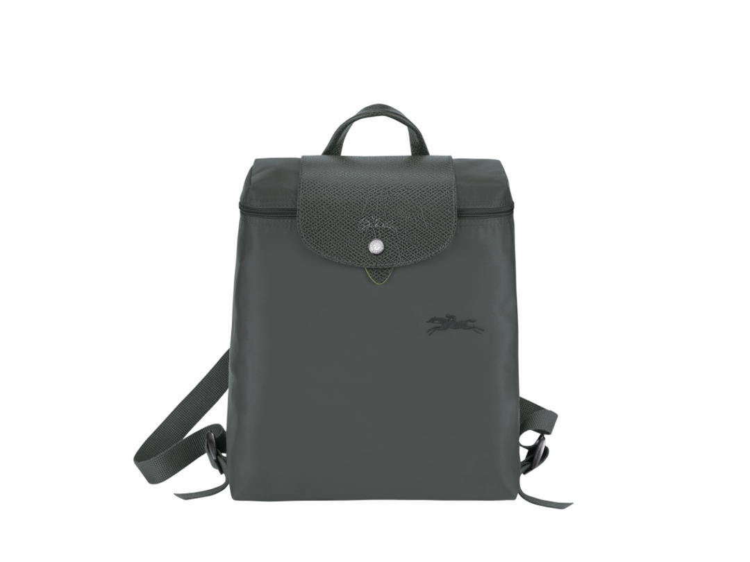 Longchamp Longchamp Le Pliage Green In Recycled Canvas With Silver Hardware Black