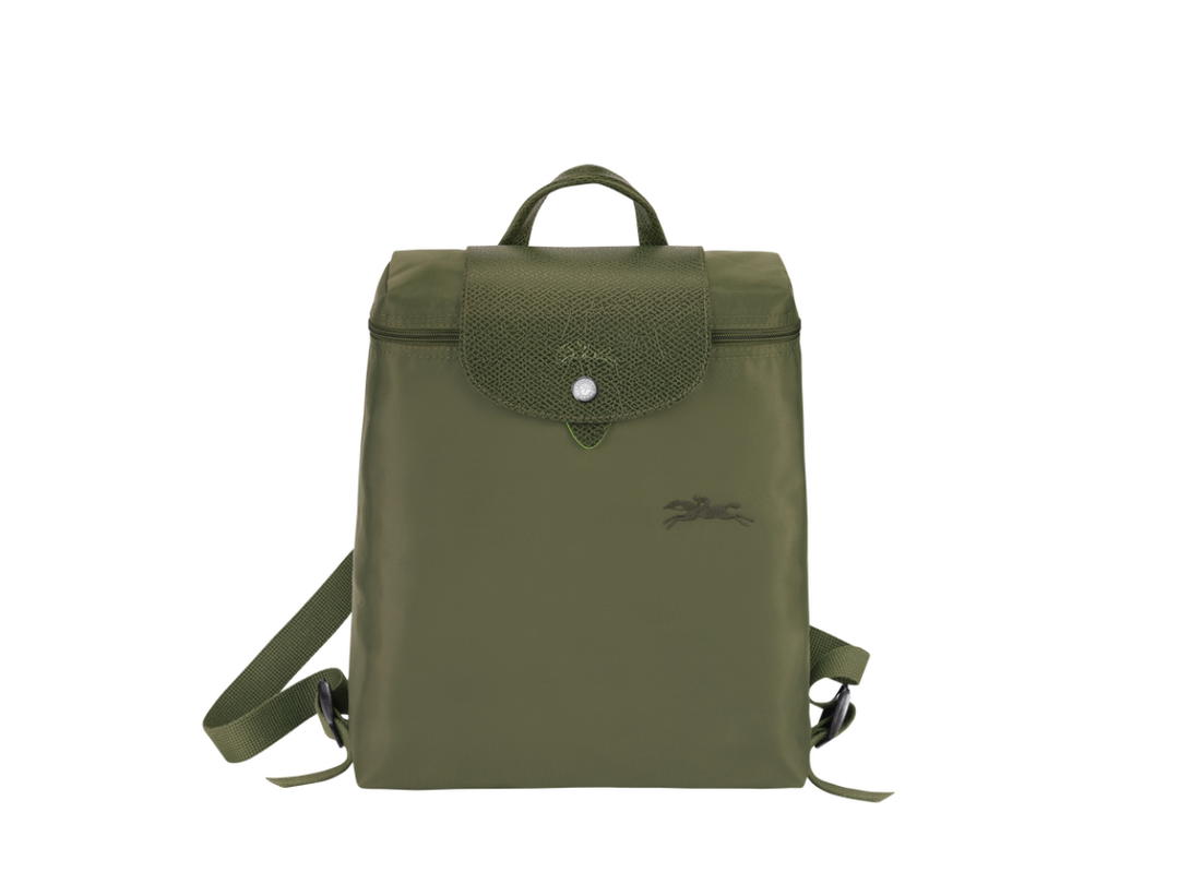 Longchamp Longchamp Le Pliage Green In Recycled Canvas With Silver Hardware Forest