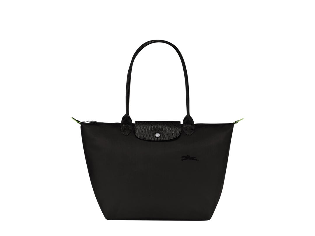 Longchamp Longchamp Le Pliage Green L Tote Bag In Recycled Canvas With Silver Tone Hardware