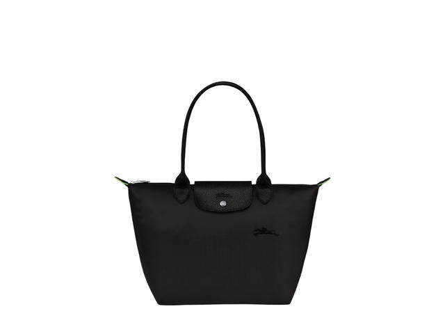 Longchamp Longchamp Le Pliage Green M Tote Bag In Recycled Polyamide Canvas With Silver Color Metallic Hardware Black - view 1