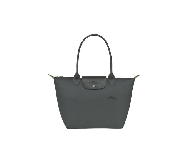 Longchamp Longchamp Le Pliage Green M Tote Bag In Recycled Polyamide Canvas With Silver Color Metallic Hardware Graphite - view 1