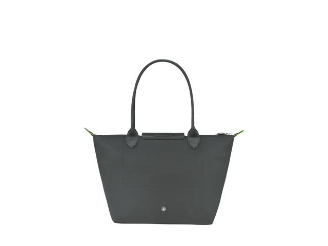 Longchamp Longchamp Le Pliage Green M Tote Bag In Recycled Polyamide Canvas With Silver Color Metallic Hardware Graphite - view 2