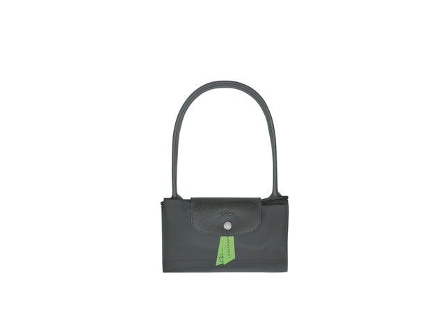 Longchamp Longchamp Le Pliage Green M Tote Bag In Recycled Polyamide Canvas With Silver Color Metallic Hardware Graphite - view 3
