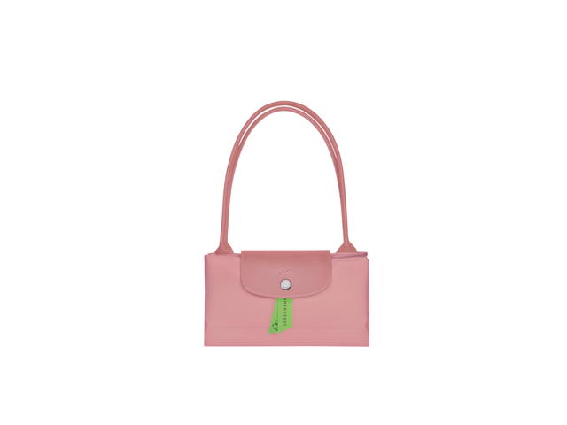 Longchamp Longchamp Le Pliage Green M Tote Bag In Recycled Polyamide Canvas With Silver Color Metallic Hardware Petal Pink - view 3