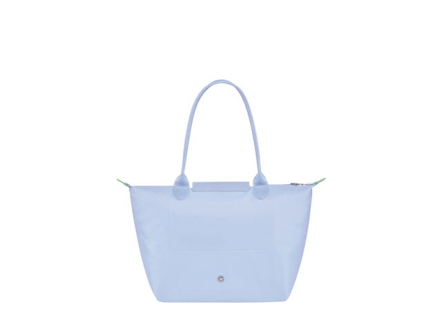 Longchamp Longchamp Le Pliage Green M Tote Bag In Recycled Polyamide Canvas With Silver Color Metallic Hardware Sky Blue - view 2