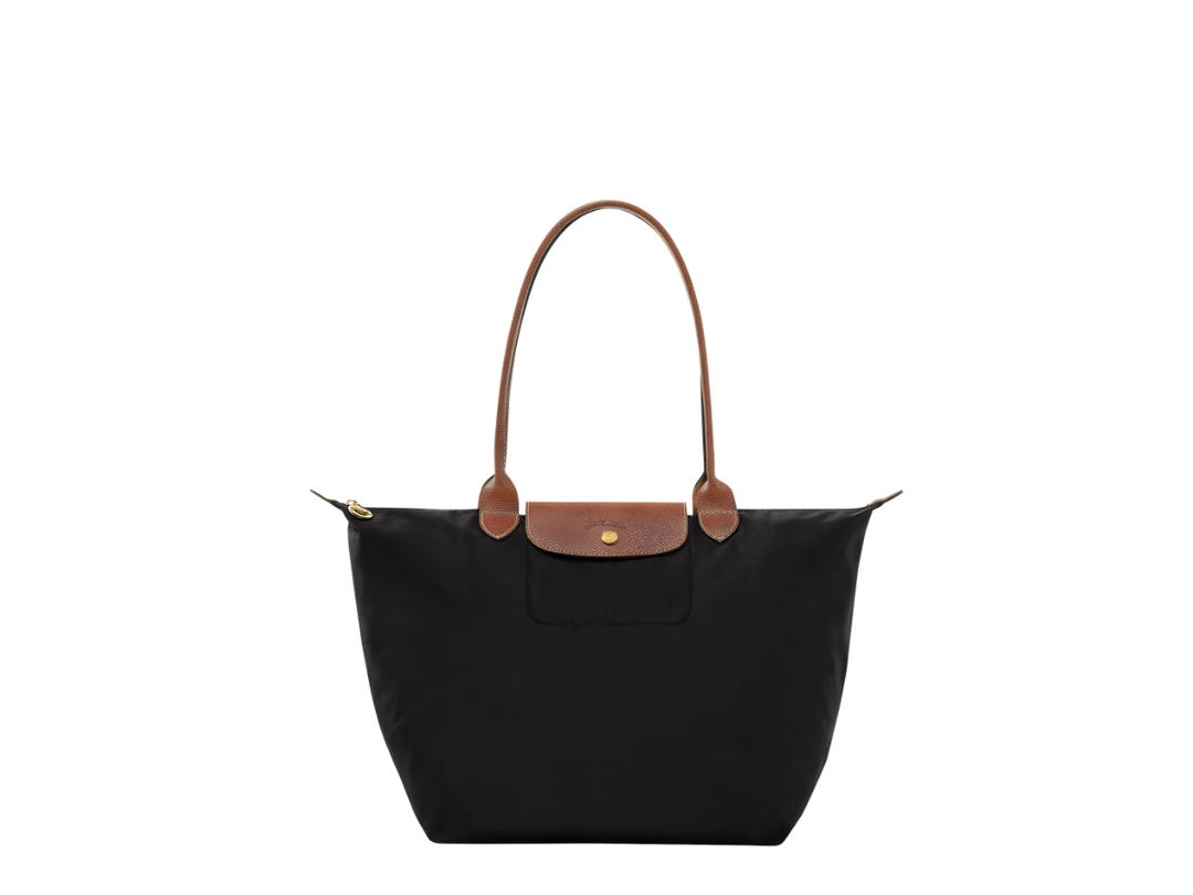 Longchamp Longchamp Le Pliage Original L Tote Bag In Recycled Canvas With Gold Metal Hardware Black