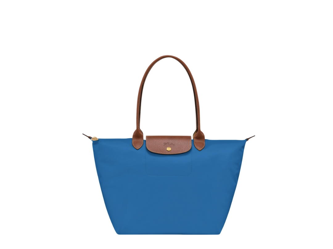 Longchamp Longchamp Le Pliage Original L Tote Bag In Recycled Canvas With Gold Metal Hardware Cobalt