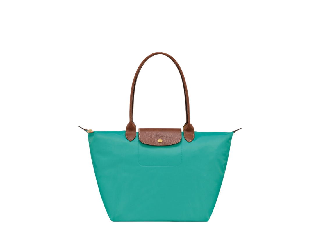 Longchamp Longchamp Le Pliage Original L Tote Bag In Recycled Canvas With Gold Metal Hardware Turquoise