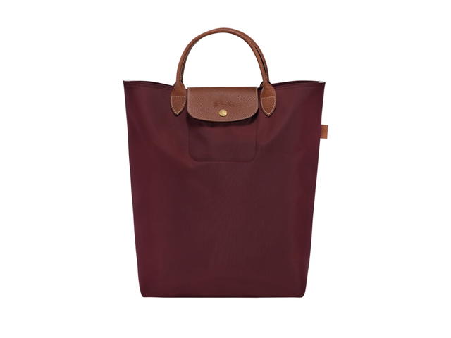 Longchamp Longchamp Le Pliage Original M Tote Bag In Recycled Polyamide Canvas With Gold Color Hardware Burgundy - view 1