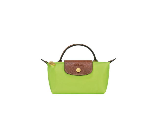 Longchamp Longchamp Le Pliage Original Pouch With Handle In Recycled Canvas With Gold Hardware Green Light - view 1