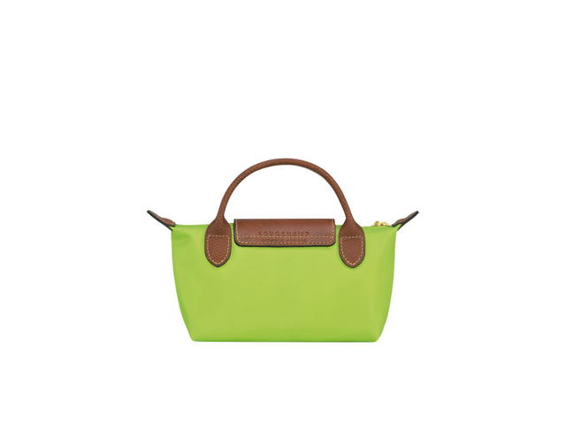 Longchamp Longchamp Le Pliage Original Pouch With Handle In Recycled Canvas With Gold Hardware Green Light - view 2