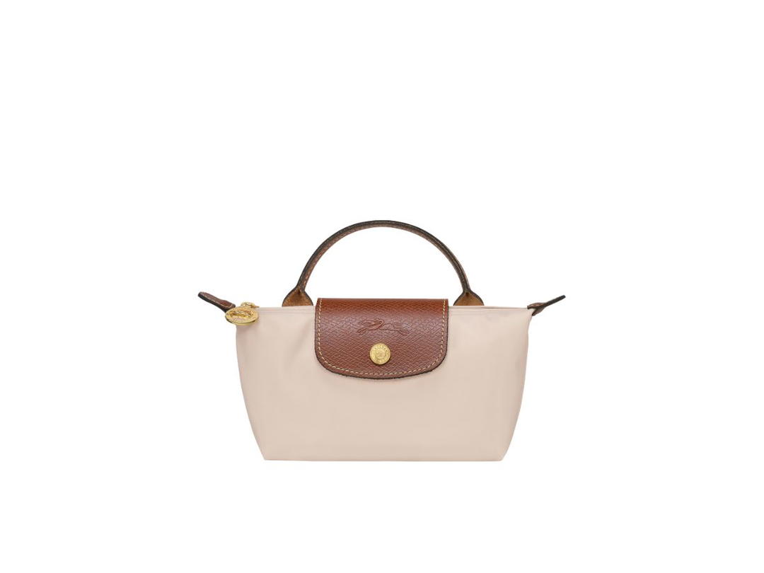 Longchamp Longchamp Le Pliage Original Pouch With Handle In Recycled Canvas With Gold Hardware Paper