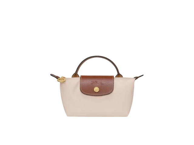 Longchamp Longchamp Le Pliage Original Pouch With Handle In Recycled Canvas With Gold Hardware Paper - view 1