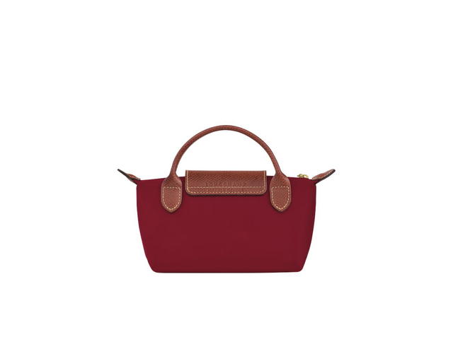 Longchamp Longchamp Le Pliage Original Pouch With Handle In Recycled Canvas With Gold Hardware Red - view 2