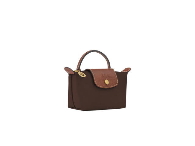 Longchamp Longchamp Le Pliage Original Pouch With Handle In Recycled Canvas With Gold Hardware Ebony - view 2