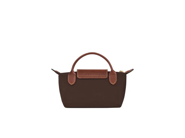 Longchamp Longchamp Le Pliage Original Pouch With Handle In Recycled Canvas With Gold Hardware Ebony - view 3