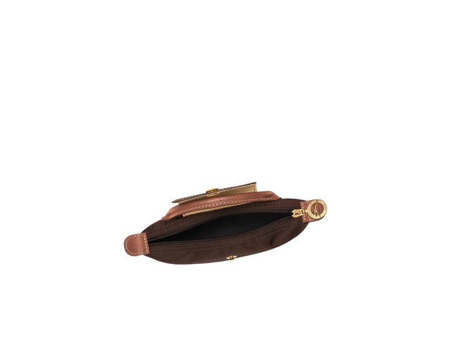 Longchamp Longchamp Le Pliage Original Pouch With Handle In Recycled Canvas With Gold Hardware Ebony - view 4