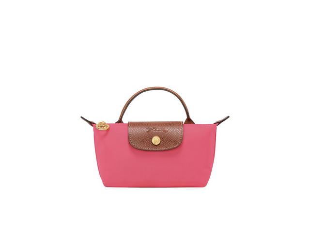 Longchamp Longchamp Le Pliage Original Pouch With Handle In Recycled Canvas With Gold Hardware Grenadine - view 1