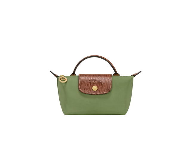 Longchamp Longchamp Le Pliage Original Pouch With Handle In Recycled Canvas With Gold Hardware Lawn-Grenadine - view 1