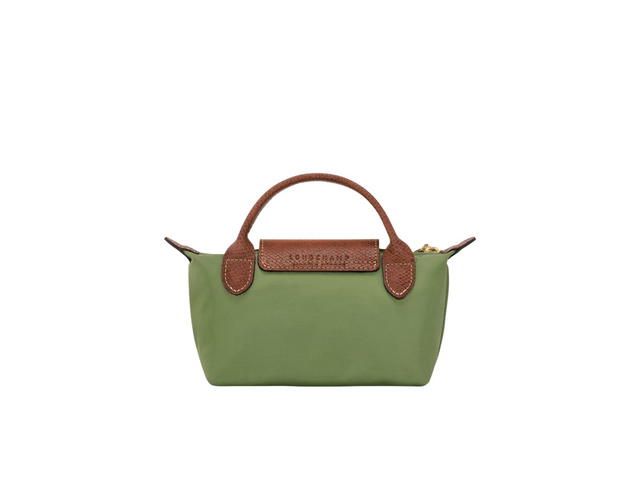 Longchamp Longchamp Le Pliage Original Pouch With Handle In Recycled Canvas With Gold Hardware Lawn-Grenadine - view 2