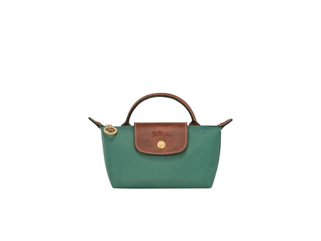 Longchamp Longchamp Le Pliage Original Pouch With Handle In Recycled Canvas With Gold Hardware Sage - view 1