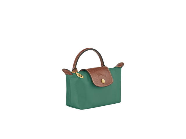 Longchamp Longchamp Le Pliage Original Pouch With Handle In Recycled Canvas With Gold Hardware Sage - view 2