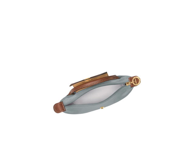 Longchamp Longchamp Le Pliage Original Pouch With Handle In Recycled Canvas With Gold Hardware Steel - view 4