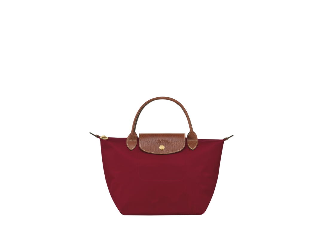 Longchamp Longchamp Le Pliage Original S Handbag In Recycled Canvas With Gold Color Metallic Hardware Dark Red