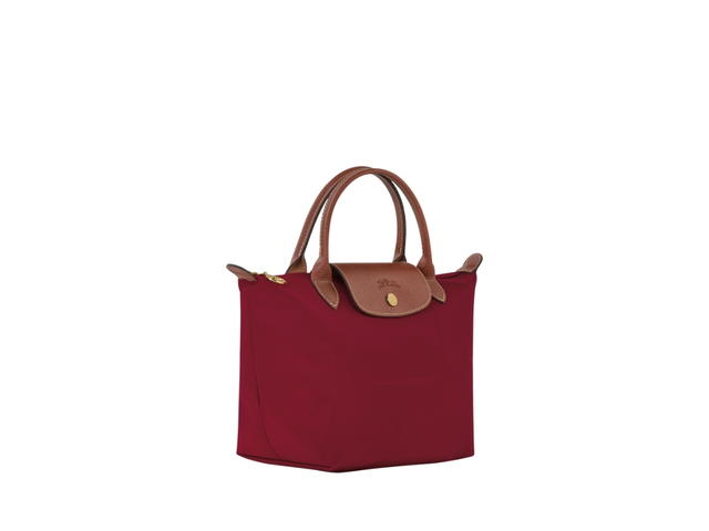 Longchamp Longchamp Le Pliage Original S Handbag In Recycled Canvas With Gold Color Metallic Hardware Dark Red - view 2