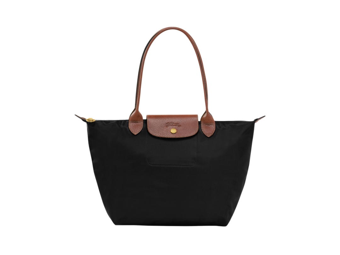 Longchamp Longchamp Le Pliage Original Tote Bag M In Recycled Canvas With Gold Hardware Black